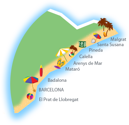 Mapa de: Costa de Maresme-Barcelona