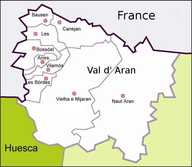 Mapa de: Val d'Aran