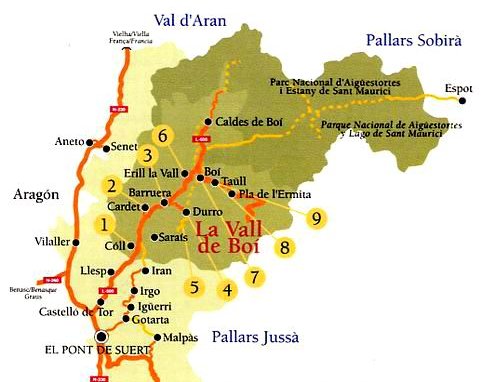 Mapa de: Vall de Boí